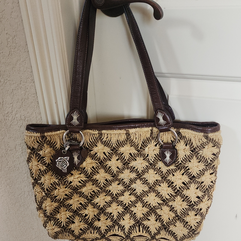 Brighton Brown and Cream Woven Tote - Picture 2 of 8
